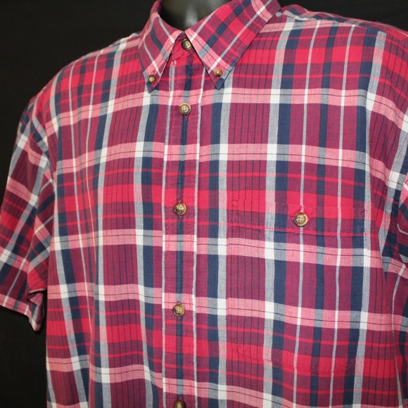 Orvis Plaid button down Red size large - Picture 2 of 4